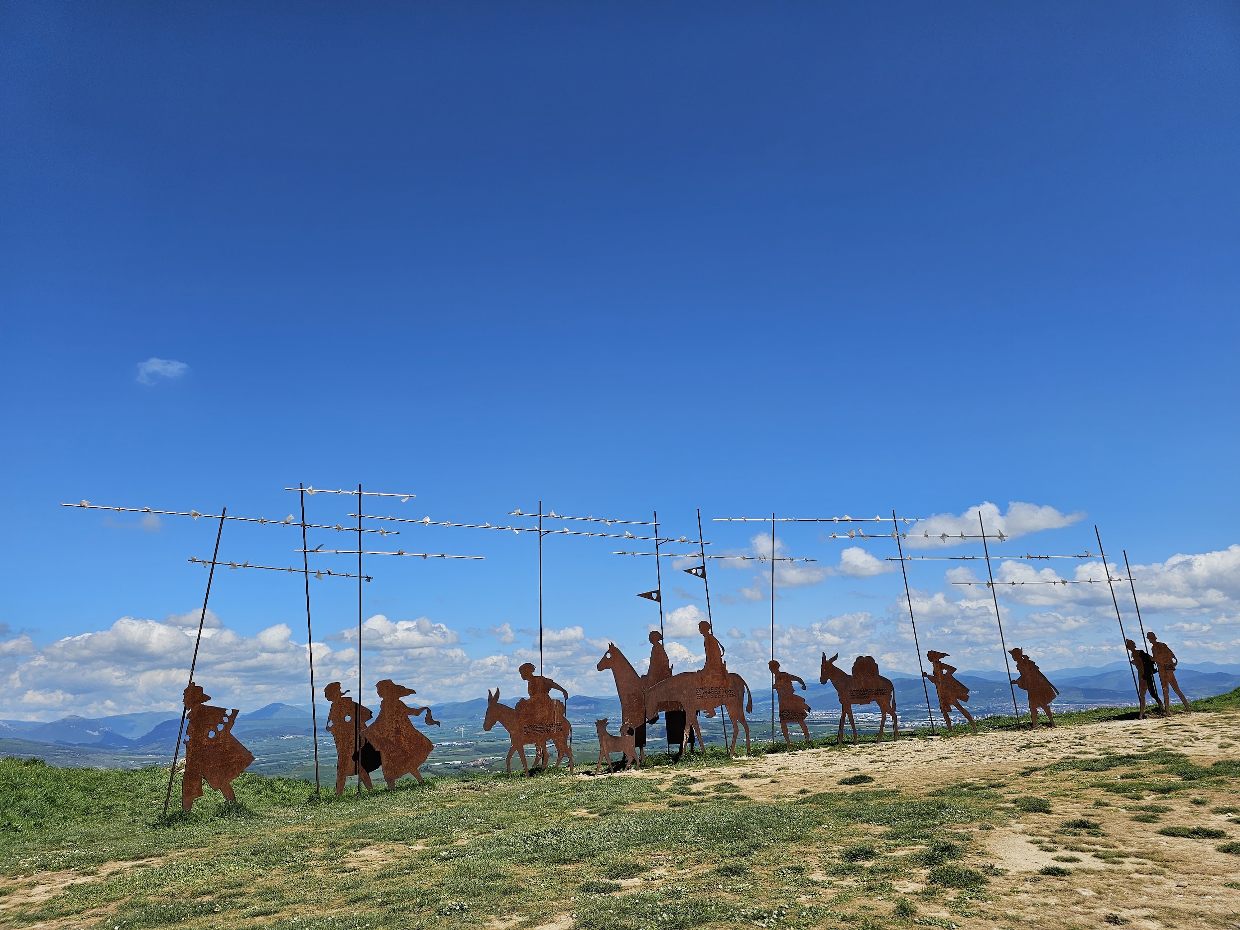 Camino pilgrim sculpture silhouettes