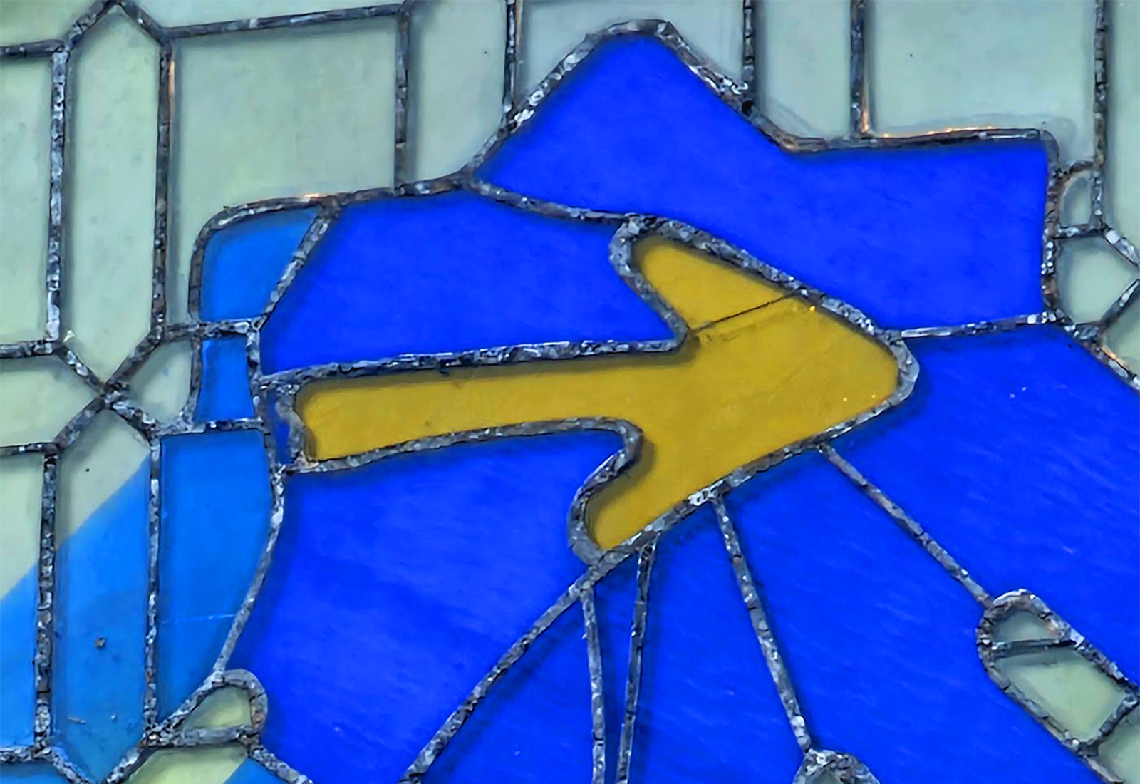 Close-up detail of stained glass